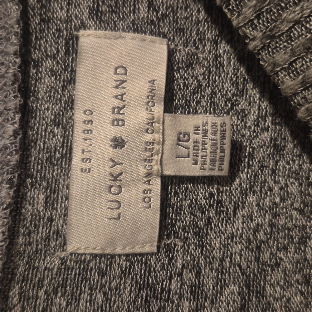 Lucky Brand Womens Heather Gray Crewneck Sweater - Picture 4 of 9